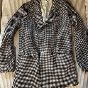 H&M Black and White Houndstooth Blazer